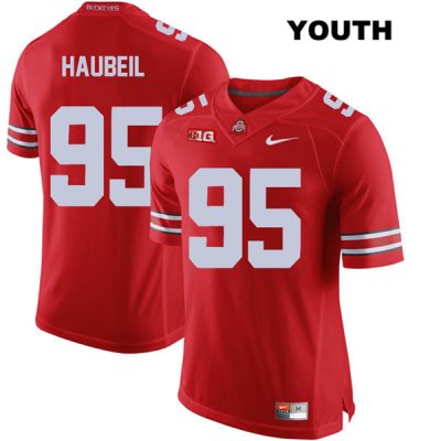 Youth NCAA Ohio State Buckeyes Blake Haubeil #95 College Stitched Authentic Nike Red Football Jersey TP20U08RT